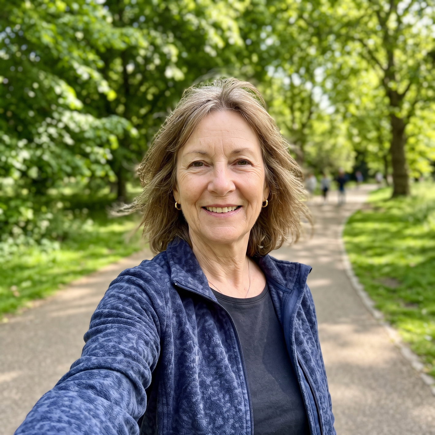 Customer selfie Carol in the park