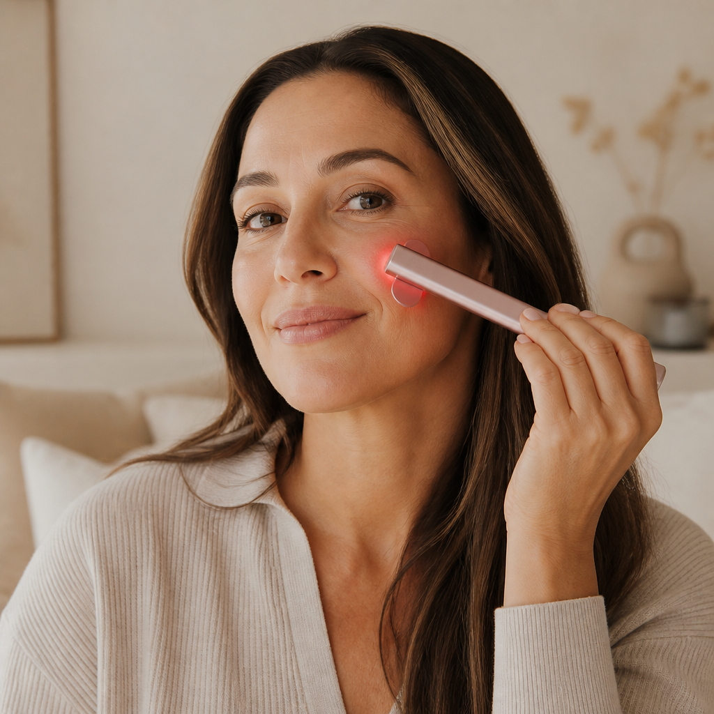 ReWired Glow Wand - woman using wand, in-use lifestyle