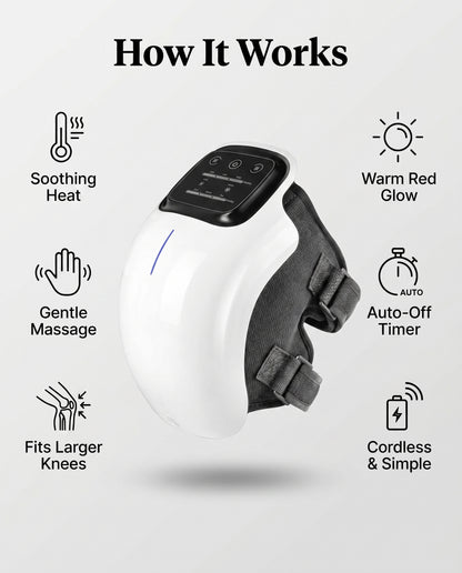 How the ThermaLux knee massager works - heat, red light and massage
