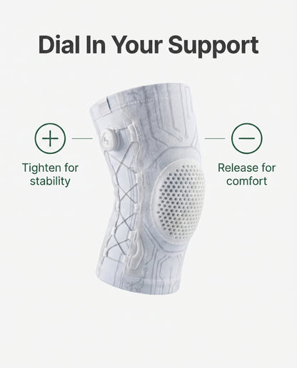 Dial in your support: tighten for stability, release for comfort