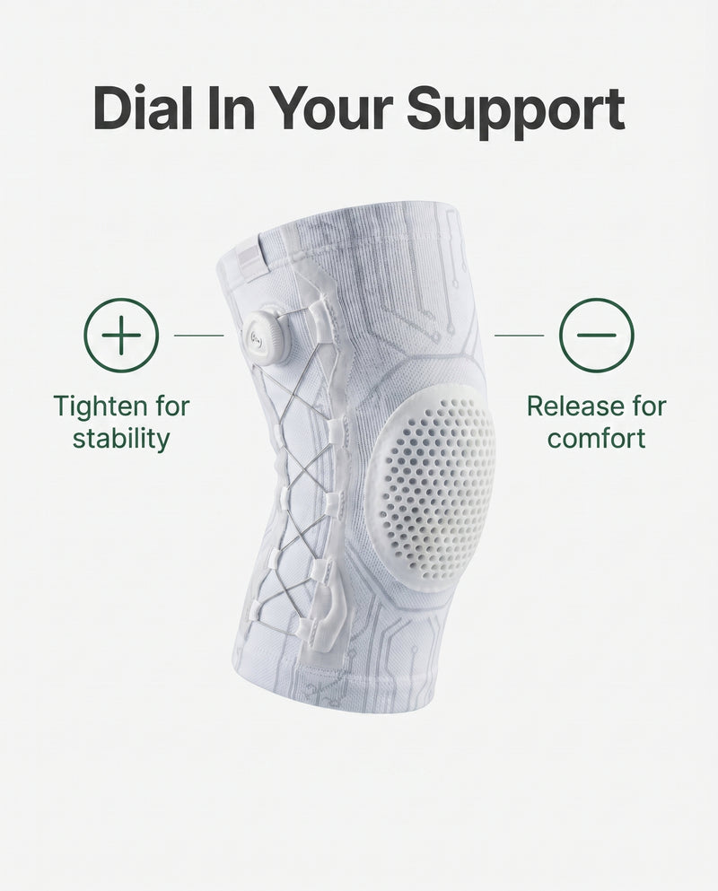 Dial in your support: tighten for stability, release for comfort