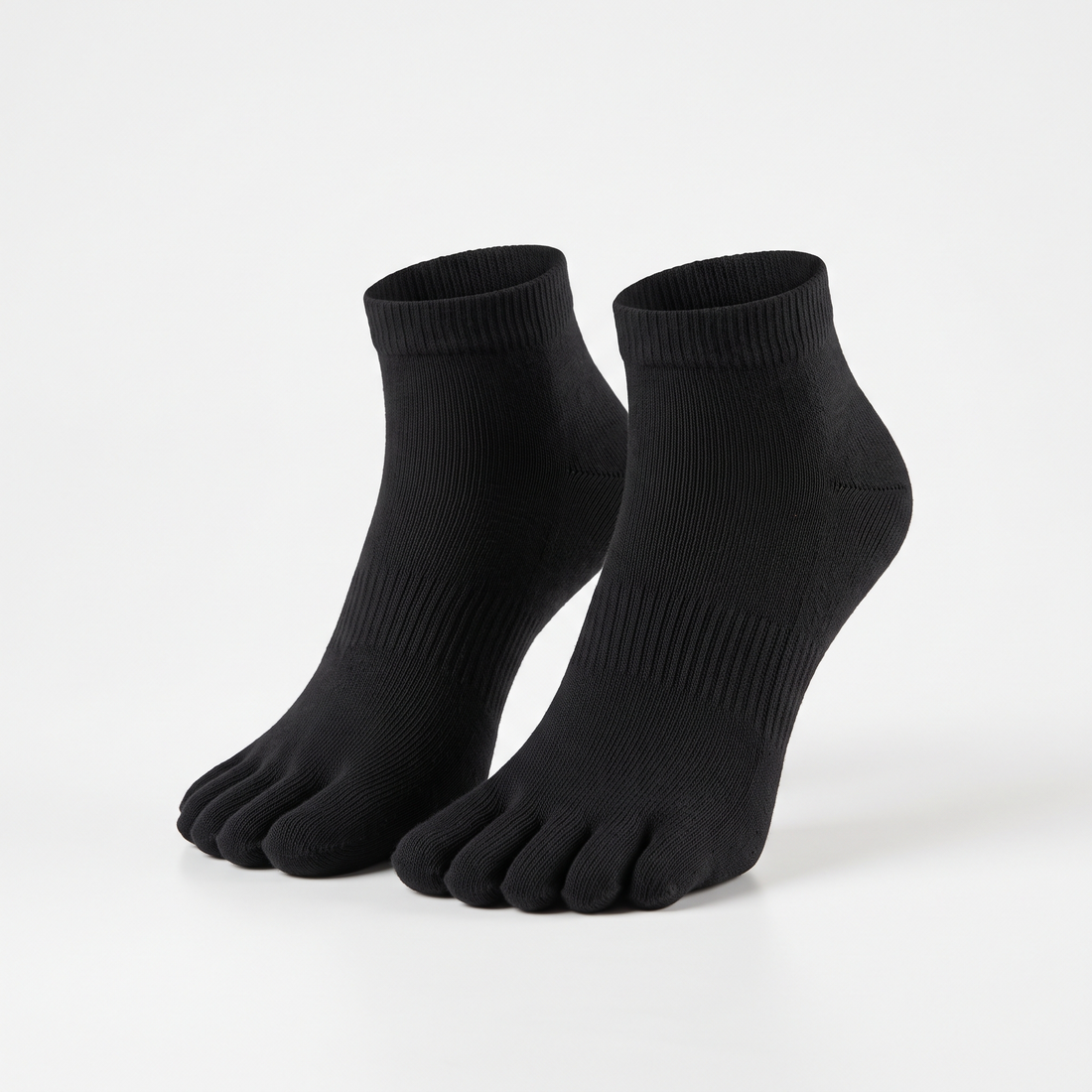 Black five-toe comfort socks