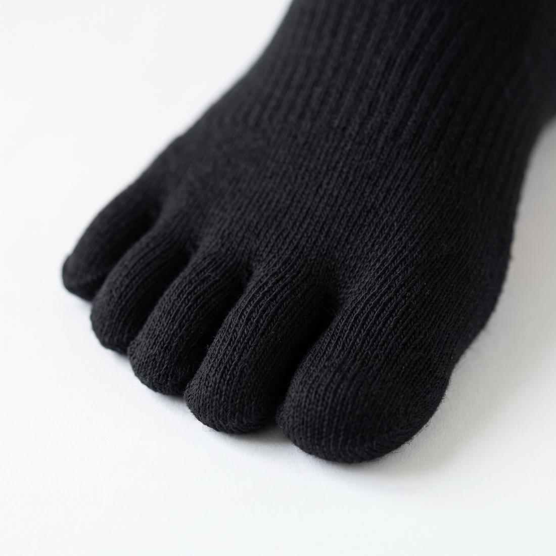 Close-up of the five individual toe compartments