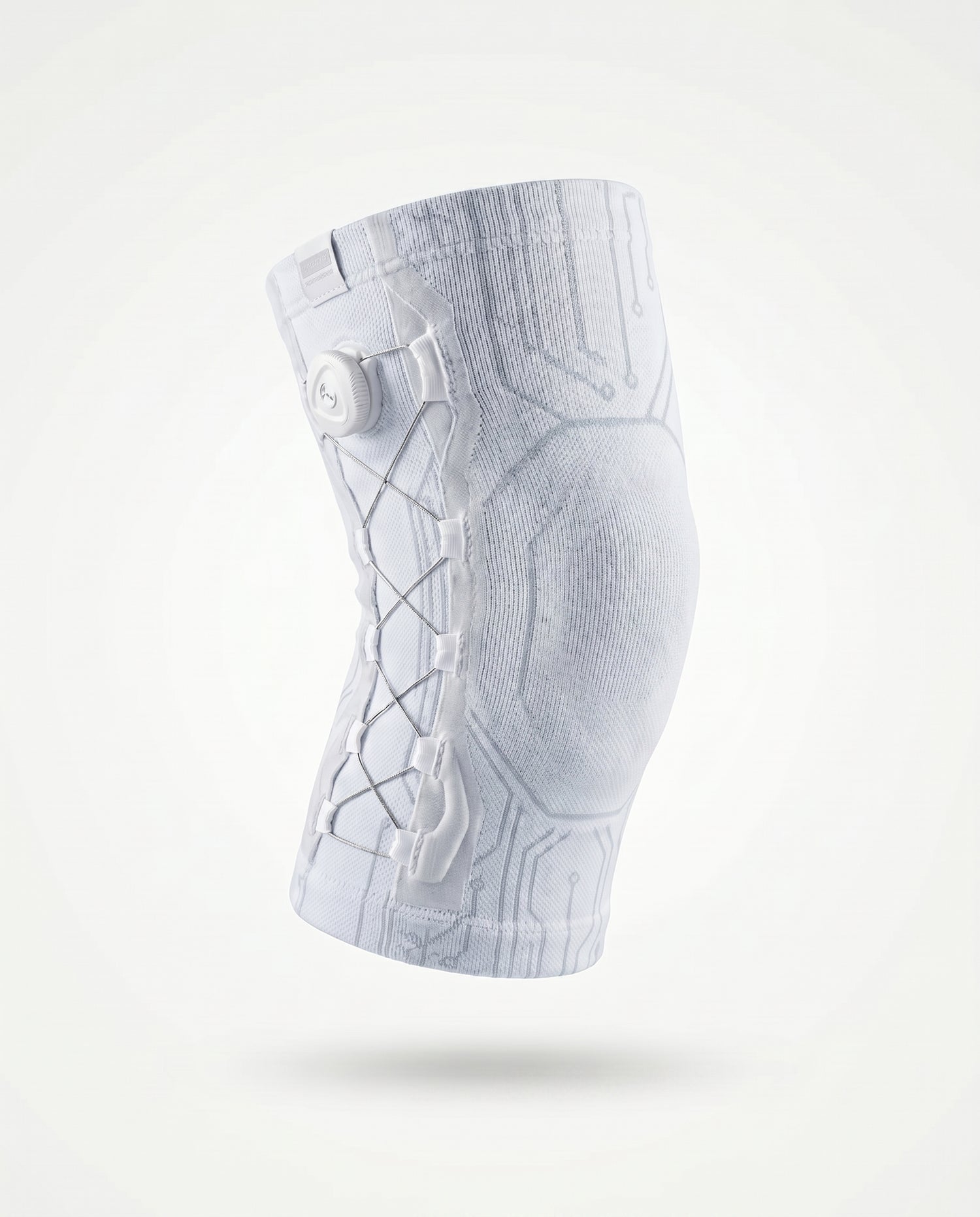 TrueFlex knee brace adjustment dial and laces close-up